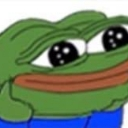 Pepe the frog with large, glistening, starry eyes looking up with an expression of pure adoration.