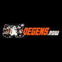 Three cartoon characters standing next to the orange text DEGENS.now on a black background.