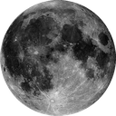 Moon showing detailed craters and surface textures in grayscale.