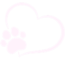 Heart outline with a paw print integrated into the side.