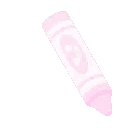 A pink crayon moves across a white background, drawing a straight pink line.