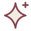 A four-pointed star icon with a small plus sign in the upper right corner.