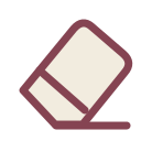 Eraser block with a pink end and a white end.