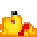 Yellow bear lying down while Z symbols and a lightbulb appear above its head to show it is falling asleep.
