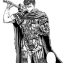 Warrior in detailed plate armor holding a large sword over his shoulder.