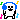 A series of pixelated characters wearing blue headphones dancing with colorful musical notes floating around them.