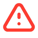 A red triangular warning sign with an exclamation mark in the center.