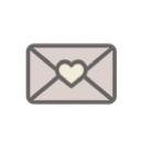 Envelope with a heart seal in the center.
