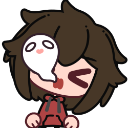 Person with brown hair winking while a small white ghost floats out of their mouth.