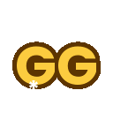 The letters GG in bold gold font with a dark brown outline.