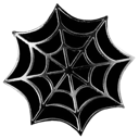 Spiderweb with a metallic silver finish and black shadows.