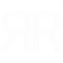 Letter R mirrored horizontally to create a symmetrical geometric symbol in white on a black background.