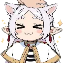 Anime girl with elf ears closing her eyes happily while receiving a head pat.