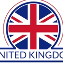 Union Jack flag inside a circular badge with the text UNITED KINGDOM below it.