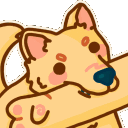 A light-colored puppy happily chewing on a large bone with a cute expression.
