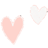 Four light pink hearts arranged in a row with a hand-drawn aesthetic.