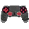 Four pixel art game controllers arranged in a horizontal row.