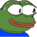 Pepe the frog with wide, nervous eyes and a subtle, anxious smile.