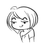 Anime girl with a bob haircut giving a smug, skeptical look.