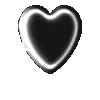 Four glossy, metallic-textured hearts in varying states of sparkle and decoration.