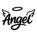 A glowing white halo floating above stylized text on a black background.
