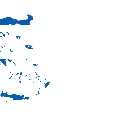 A white and blue pixelated goose looking suspiciously to the right.