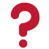 A red pixelated question mark centered on a black background.