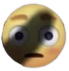 A yellow smiley face with wide eyes and a neutral expression, half-covered by a dark, dramatic shadow.