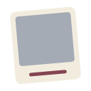 A simple gray rectangular frame with a white border and a small dark line at the bottom.