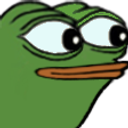 Pepe the Frog looking sideways with a suspicious and skeptical expression.