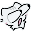 Cat with wide, shocked eyes and a small open mouth in a simple line-art style.