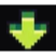Arrow pointing down in a simple green pixel art style.