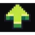 Arrow pointing upward rendered in a green and black pixel art style.