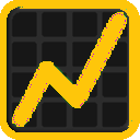 A bright yellow line graph trending upward on a dark gray grid background.
