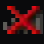 Red X symbol rendered in a blocky pixel art style against a dark background.