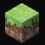 Grass block cube with a green top and brown sides.