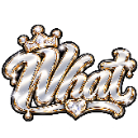The word What written in a metallic, diamond-encrusted font with a crown on top and a heart at the bottom.