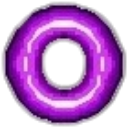 A glowing purple ring with a pixelated neon aesthetic.