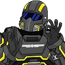 A soldier in dark tactical armor and a helmet making an okay hand gesture with both hands.