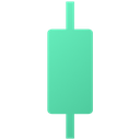 Candle icon rendered in a simple, flat, pixelated green and blue style.