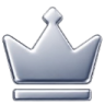 A metallic silver crown icon with a polished finish.