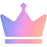 A stylized crown icon featuring a smooth gradient transition from purple to pink and orange.