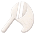 A white handheld scoop tool shown from a top-down perspective.