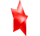 Red star with simple black eyes rotating in a 3D space.