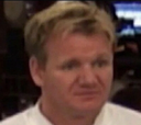 Gordon Ramsay looking directly at the camera with a stern, disappointed, and judgmental facial expression.