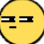 Yellow smiley face with narrow, horizontal black eyes and a small dash mouth expressing deep suspicion.