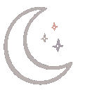 Four crescent moons arranged in a row, each accompanied by small twinkling stars in a pixel art style.