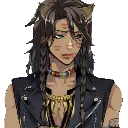 Anime man with dark hair and a serious, unimpressed expression looking slightly to the side.