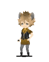 A chibi character with animal ears performs a repetitive dance move in a pixel art style.