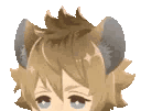 Anime character with fuzzy animal ears looking tired and unimpressed.